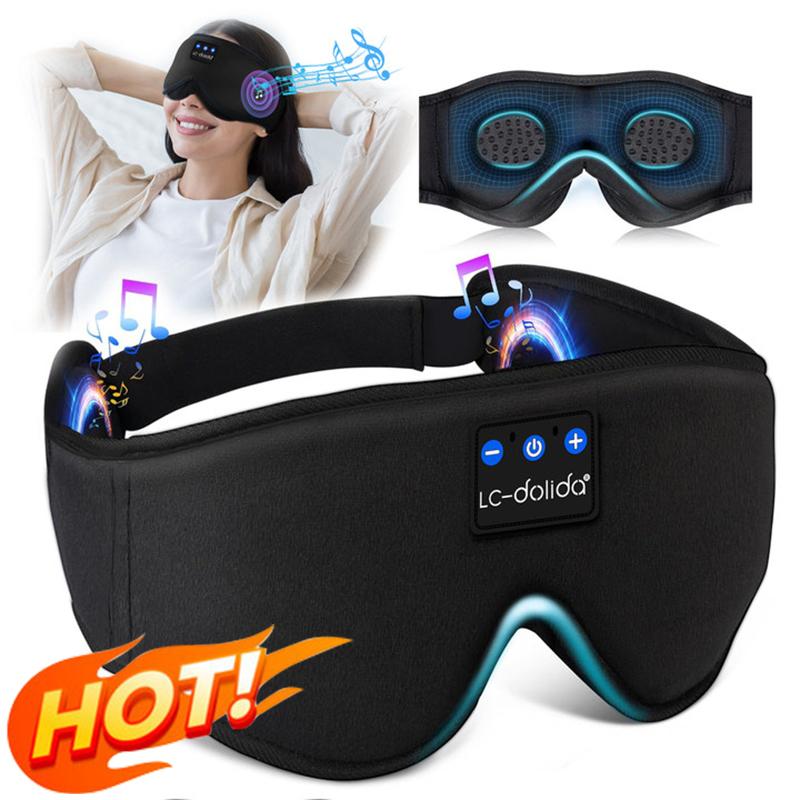 Buy 2 get 10% off,Buy 3 get 20% off,3D Bluetooth Sleep Mask with Headphones, Wireless Music Sleep Headband Eye Mask for Side Sleepers,Sleeping Comfortable Black-3D