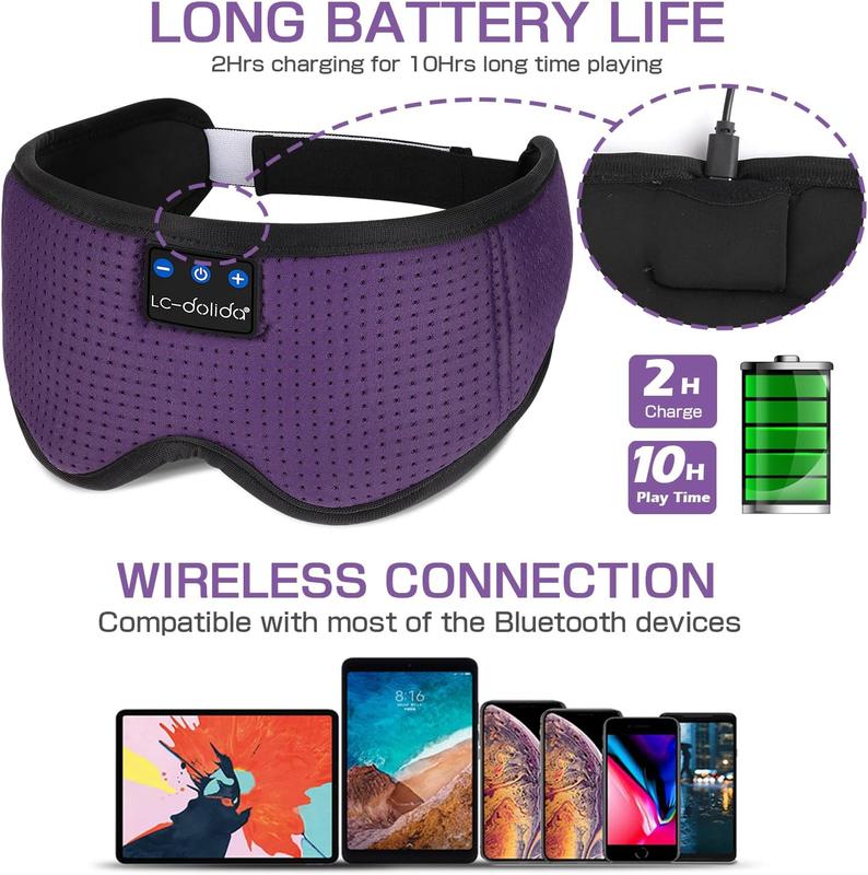 Silk Sleep Mask Bluetooth Wireless Music Eye Mask Sleeping Headphones for Side Sleepers Sleep Mask with Bluetooth Headphones