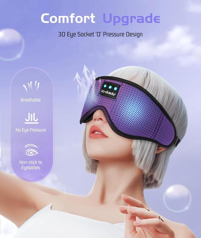3D Sleep Mask Bluetooth Wireless Music Eye Mask, Sleeping Headphones for Side Sleepers Sleep Mask ,Speakers Perfect for Sleeping