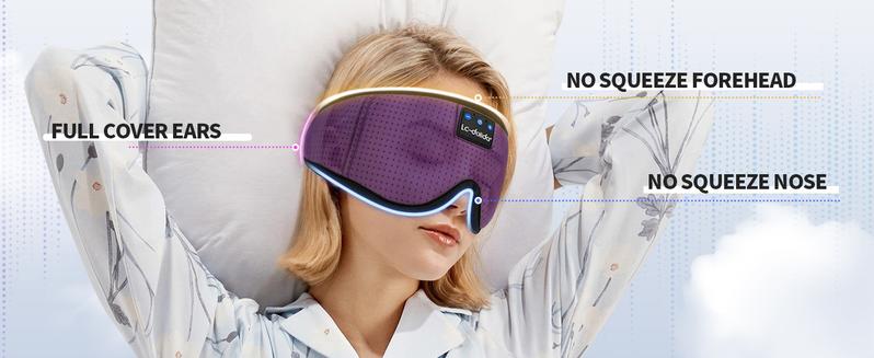 Silk Sleep Mask Bluetooth Wireless Music Eye Mask Sleeping Headphones for Side Sleepers Sleep Mask with Bluetooth Headphones