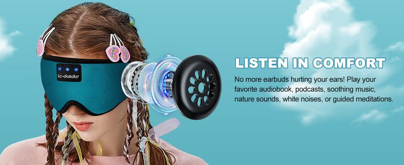 Sleep Headphones Bluetooth Sleep Mask 3D Sleeping Headphones for Side Sleepers Headphones for Side Sleepers Sleep Mask