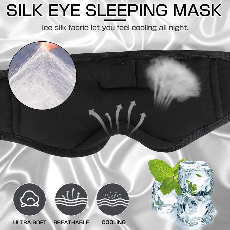 Sleep Mask with Bluetooth Headphones, Sleep Mask 3D Sleeping for Side Sleepers, Eye Cover Blindfold for Travel Nap Yoga, Black,Pink