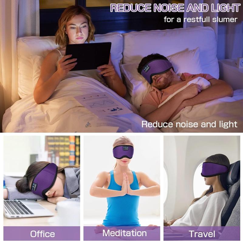 Silk Sleep Mask Bluetooth Wireless Music Eye Mask Sleeping Headphones for Side Sleepers Sleep Mask with Bluetooth Headphones