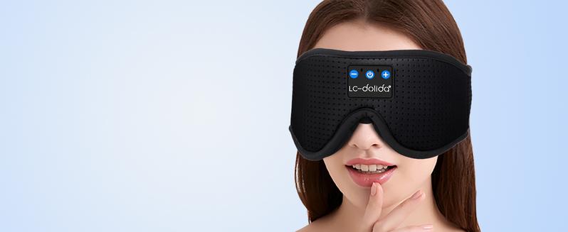 Sleep Mask with Bluetooth Headphones, Sleep Mask 3D Sleeping for Side Sleepers, Eye Cover Blindfold for Travel Nap Yoga, Black,Pink