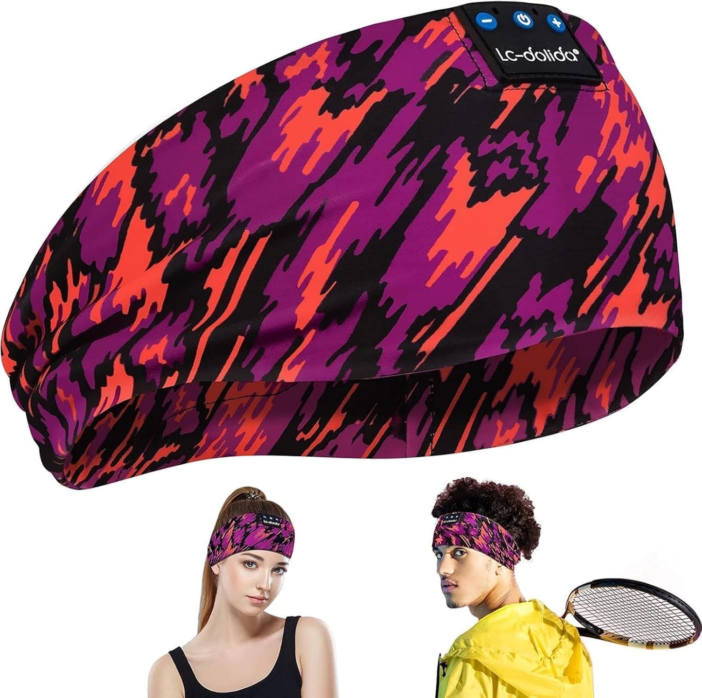 LC-dolida Sleep Headphones Bluetooth Headband Sleeping Wireless Headband Headphones with Thin HD Stereo Speakers Perfect for Side Sleepers, Sport, Yoga, Travel