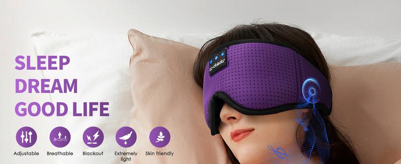 Silk Sleep Mask Bluetooth Wireless Music Eye Mask Sleeping Headphones for Side Sleepers Sleep Mask with Bluetooth Headphones