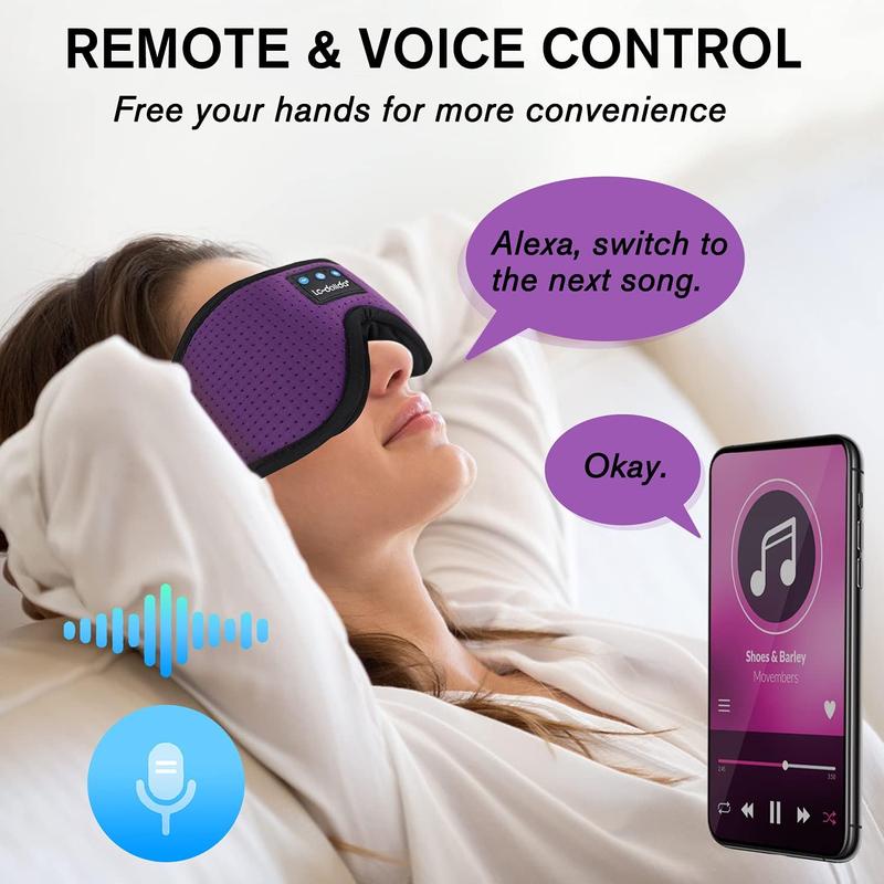 3D Sleep Mask Bluetooth Wireless Music Eye Mask, Sleeping Headphones for Side Sleepers Sleep Mask ,Speakers Perfect for Sleeping