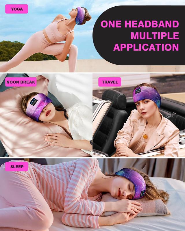 Sleep Headband Earphones Wireless Headband Headphones Bluetooth 5.4 Headband Sleep Headphones with Ultra-Thin HD Stereo Speaker