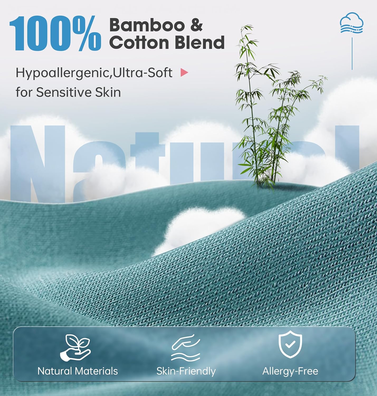 BambooCotton 3D Bluetooth Sleep Mask, LC-dolida 2025 New Sleep Headphones, Wireless Comfort, Sustainable Luxury for Better Sleep