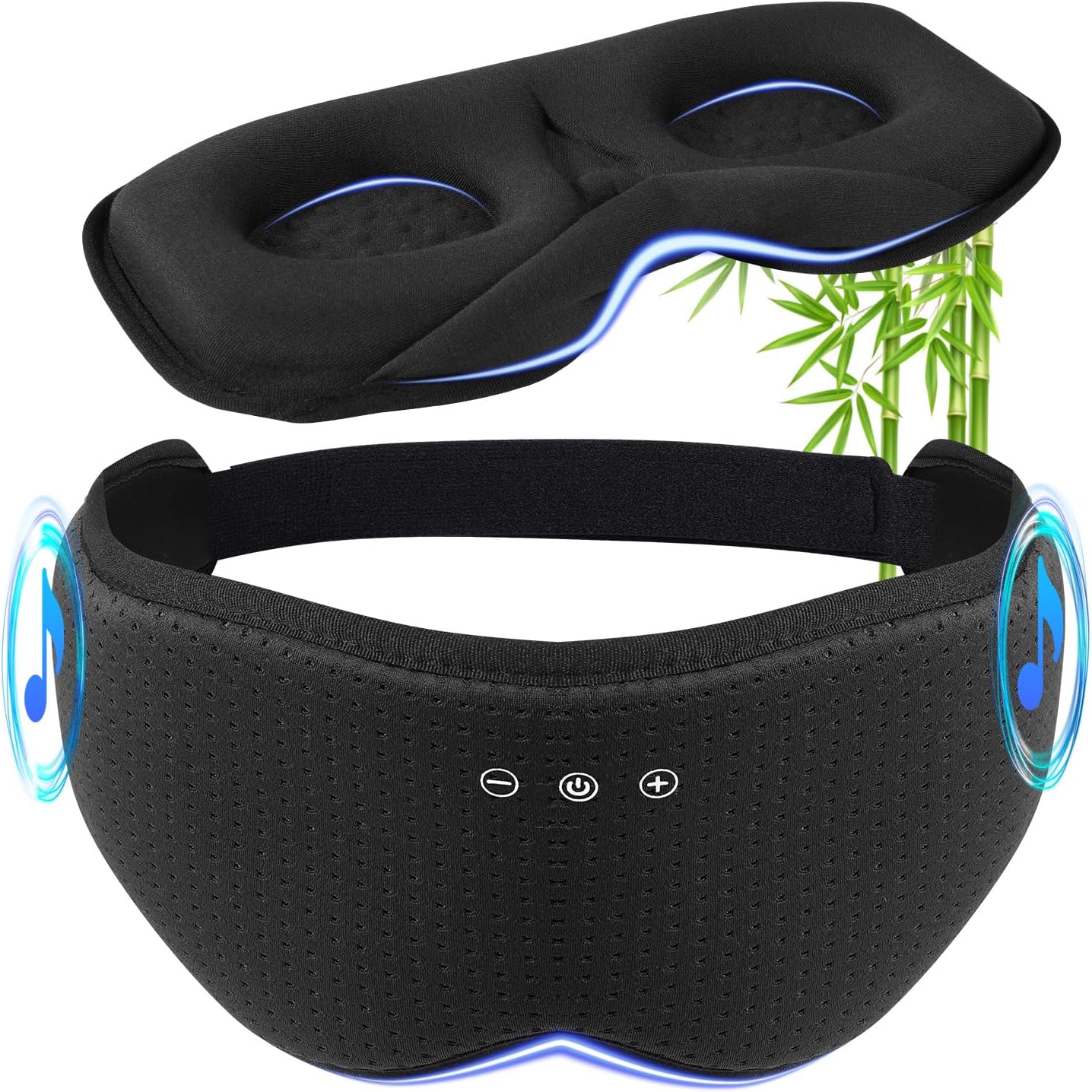 LC-dolida Sleep Headphones Bluetooth 5.4 3D Sleep Mask, up to 15-Hour Stand-by Bluetooth Eye Masks, Wireless Earphones Eye Mask for Sleeping,Cool Tech Gadget Travel Essentials 2 Replaceable 3D Eye Cup pads