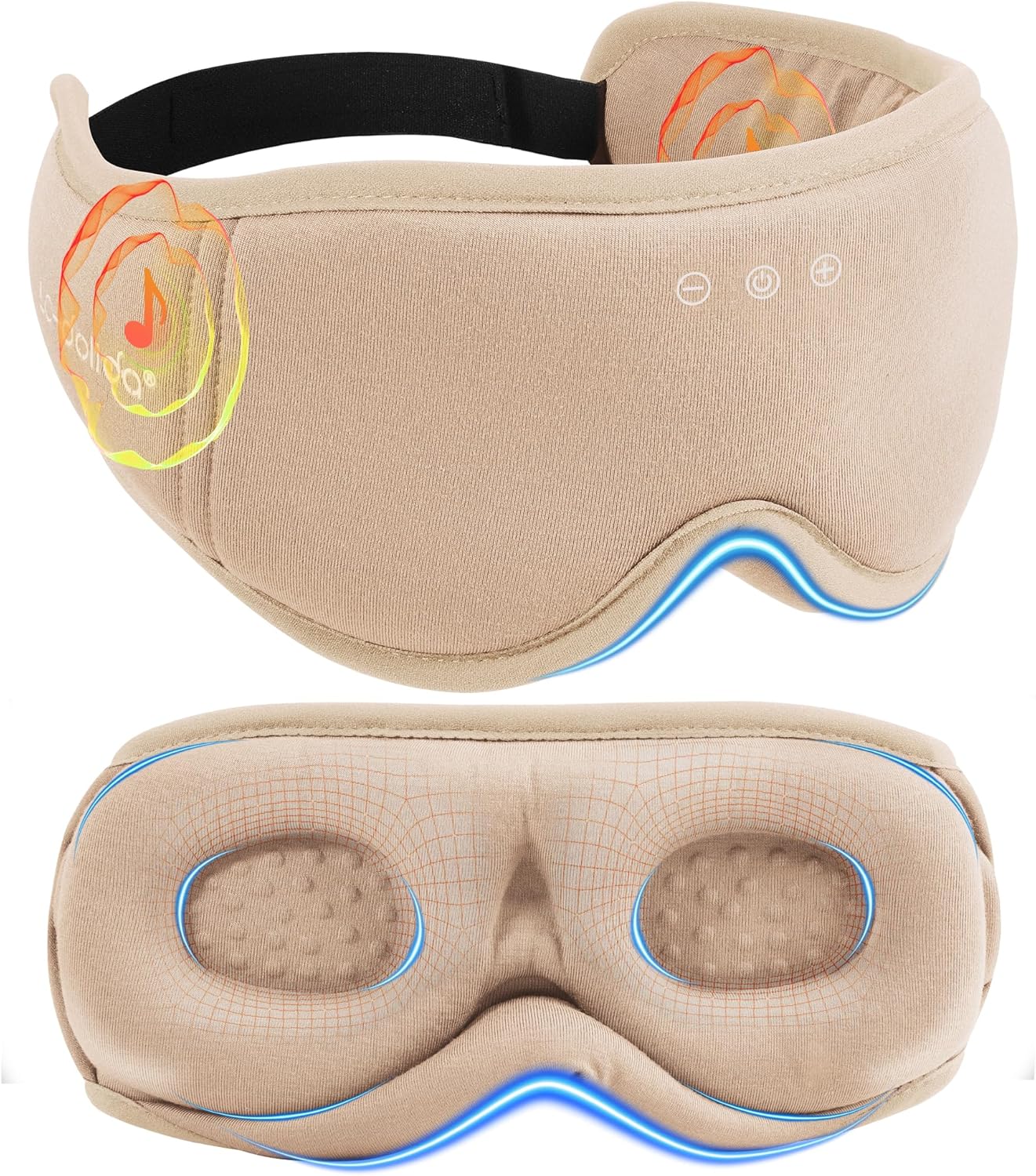 BambooCotton 3D Bluetooth Sleep Mask, LC-dolida 2025 New Sleep Headphones, Wireless Comfort, Sustainable Luxury for Better Sleep