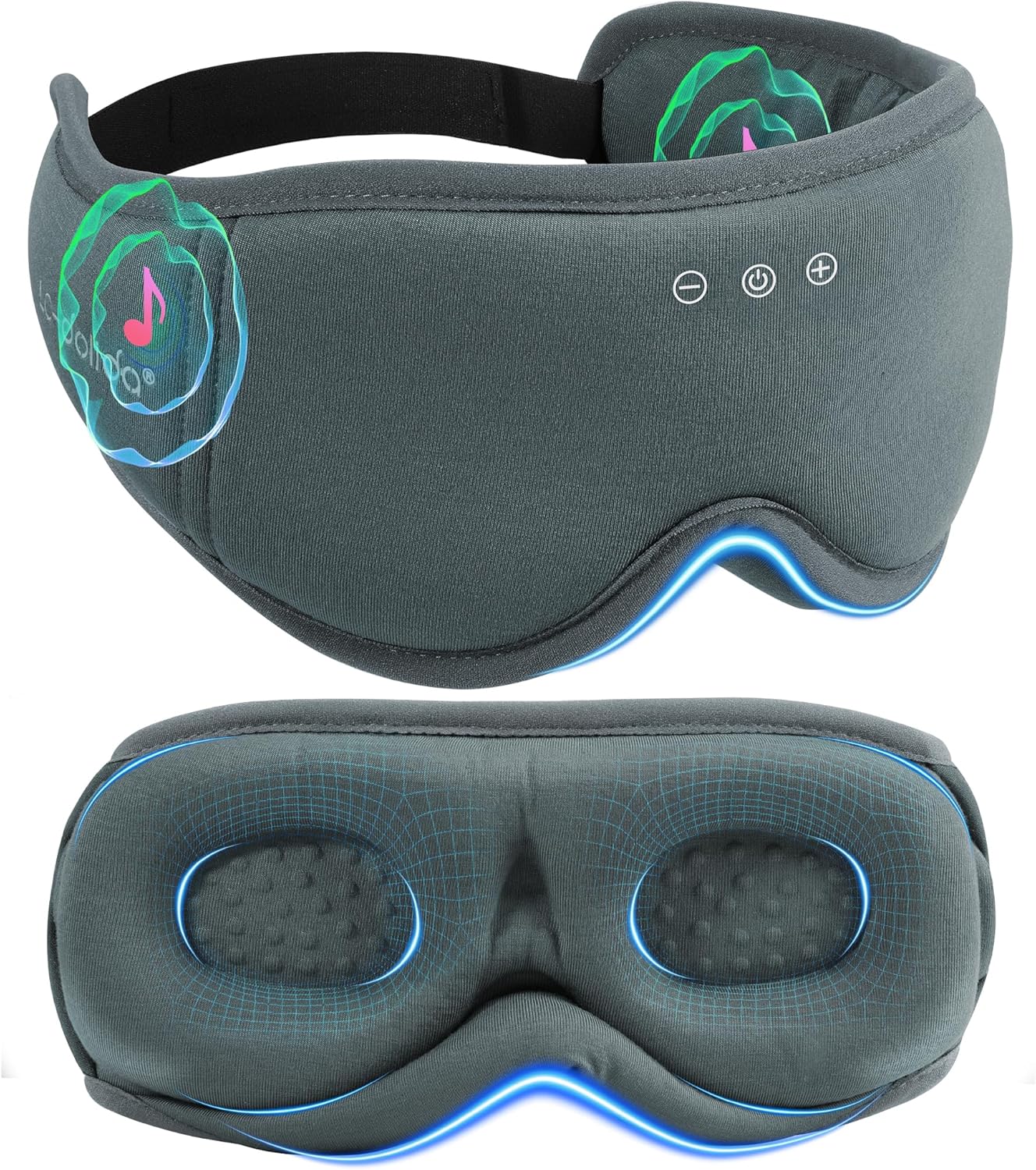 BambooCotton 3D Bluetooth Sleep Mask, LC-dolida 2025 New Sleep Headphones, Wireless Comfort, Sustainable Luxury for Better Sleep