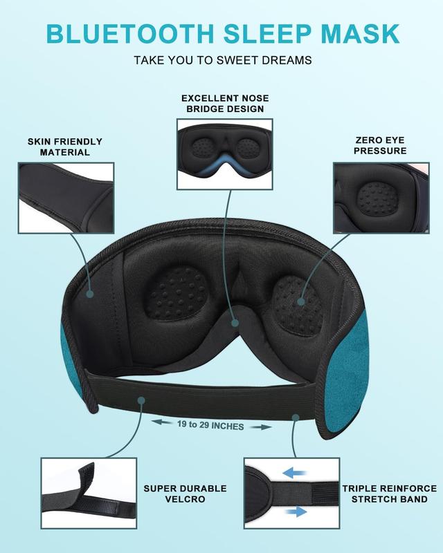 Sleep Headphones Bluetooth Sleep Mask 3D Sleeping Headphones for Side Sleepers Headphones for Side Sleepers Sleep Mask