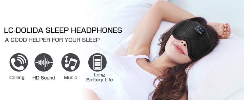 Sleep Mask with Bluetooth Headphones, Sleep Mask 3D Sleeping for Side Sleepers, Eye Cover Blindfold for Travel Nap Yoga, Black,Pink