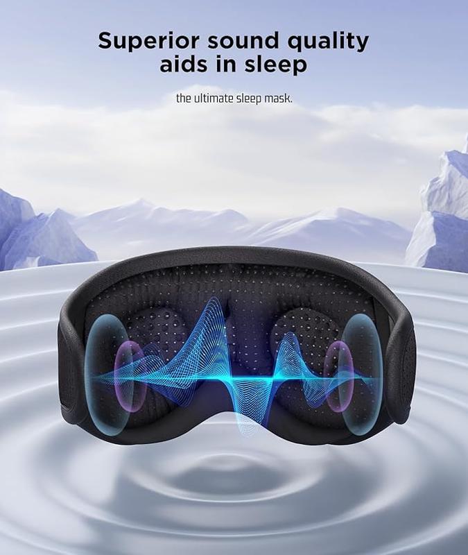 3D Sleep Mask with Bluetooth Headphones for Side Sleepers Comfortable Eye Mask for Travel, Nap, Yoga