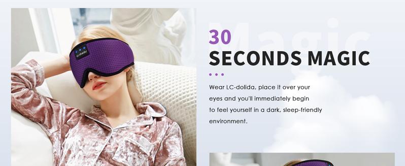 Silk Sleep Mask Bluetooth Wireless Music Eye Mask Sleeping Headphones for Side Sleepers Sleep Mask with Bluetooth Headphones