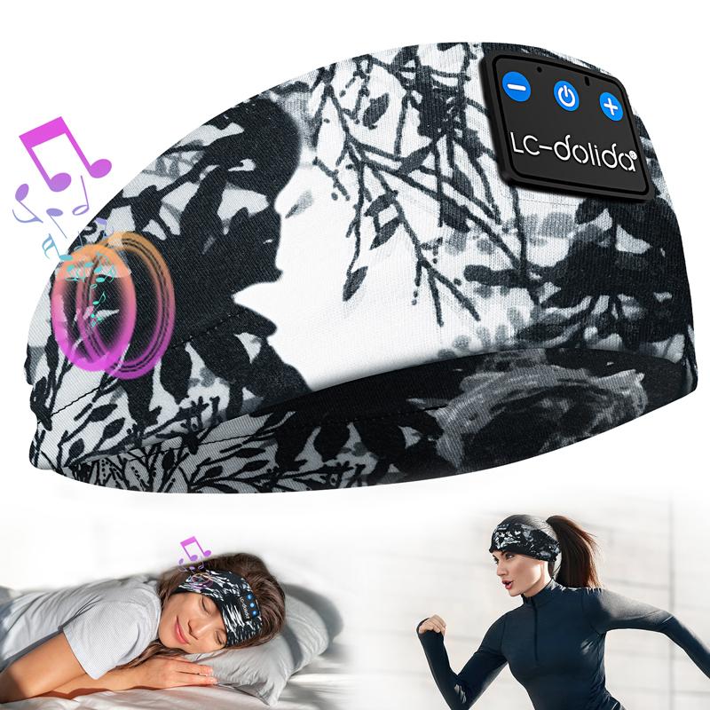 Sleeping Headphones for Side Sleepers Headband Sleep Mask with Bluetooth Headphones Ultra-Thin Stereo Sleep Mask Bluetooth Wireless Music Eye Mask