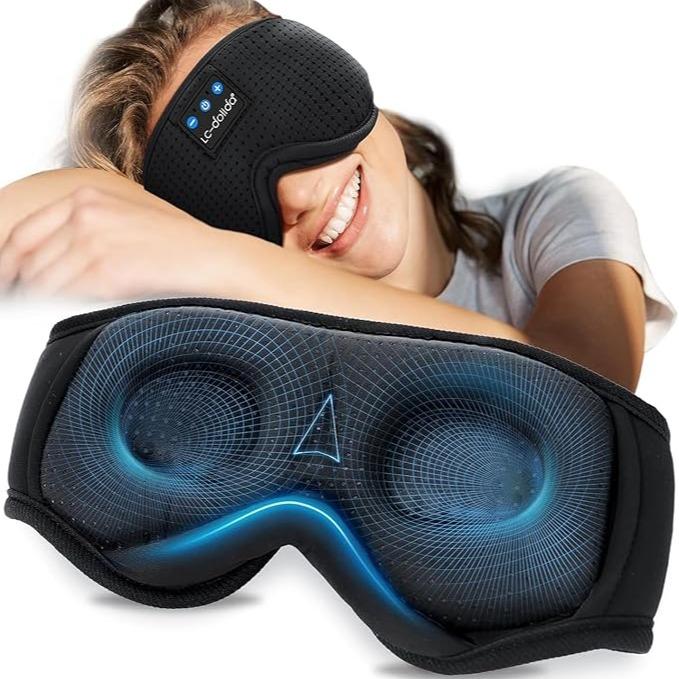 Buy 2 get 10% off,Buy 3 get 20% off,3D Bluetooth Sleep Mask with Headphones, Wireless Music Sleep Headband Eye Mask for Side Sleepers,Sleeping Comfortable Black-3D