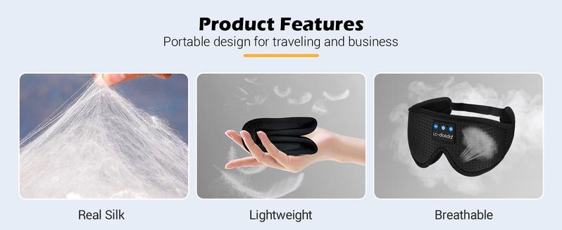 Sleep Mask with Bluetooth Headphones, Sleep Mask 3D Sleeping for Side Sleepers, Eye Cover Blindfold for Travel Nap Yoga, Black,Pink