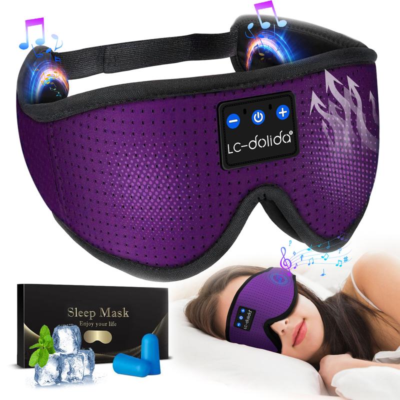 Silk Sleep Mask Bluetooth Wireless Music Eye Mask Sleeping Headphones for Side Sleepers Sleep Mask with Bluetooth Headphones