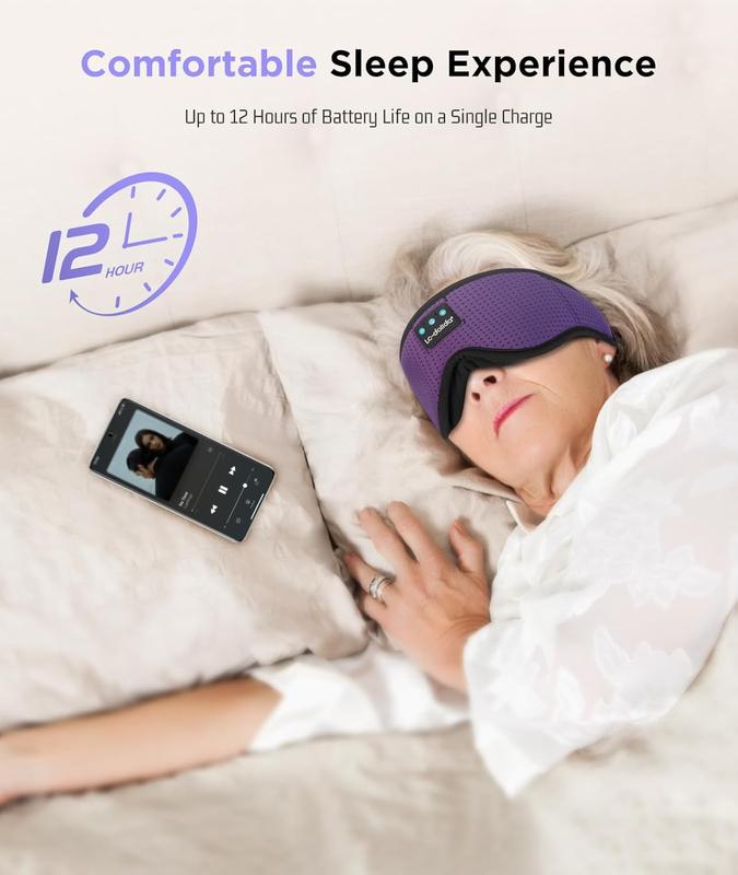 Silk Sleep Mask Bluetooth Wireless Music Eye Mask Sleeping Headphones for Side Sleepers Sleep Mask with Bluetooth Headphones