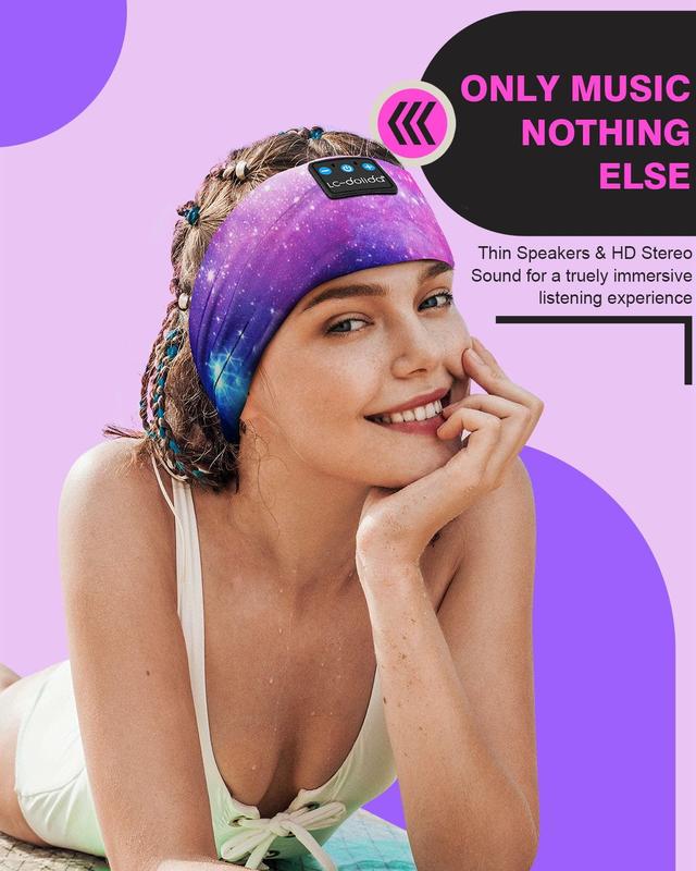 Sleep Headband Earphones Wireless Headband Headphones Bluetooth 5.4 Headband Sleep Headphones with Ultra-Thin HD Stereo Speaker