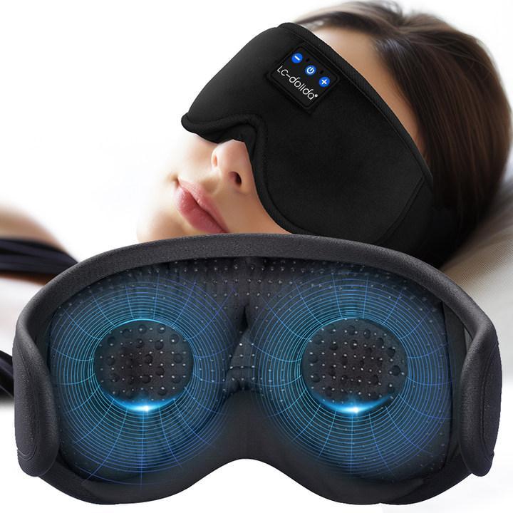 Sleeping Headphones for Side Sleepers Headband Sleep Mask with Bluetooth Headphones Ultra-Thin Stereo Sleep Mask Bluetooth Wireless Music Eye Mask