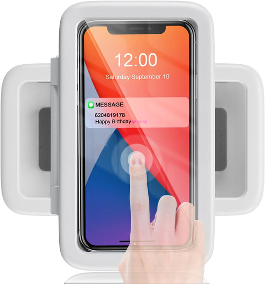 LC-dolida Shower Phone Holder Waterproof, 480° Rotatable Adjustable Bathroom Wall Phone Mount Stand, Anti-Fog High Sensitivity iPhone Case, Anti Fog Case Bathroom Accessories for 4-7'' Cellphones