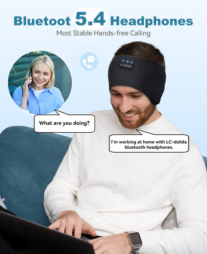 LC-dolida 2-Pack Sleep Headphones Bluetooth 5.4, Sports Headband Earphones Wireless with Ultra-Thin HD Stereo Speaker for Sleeping Gift Workout Jogging Yoga Insomnia Travel Meditation