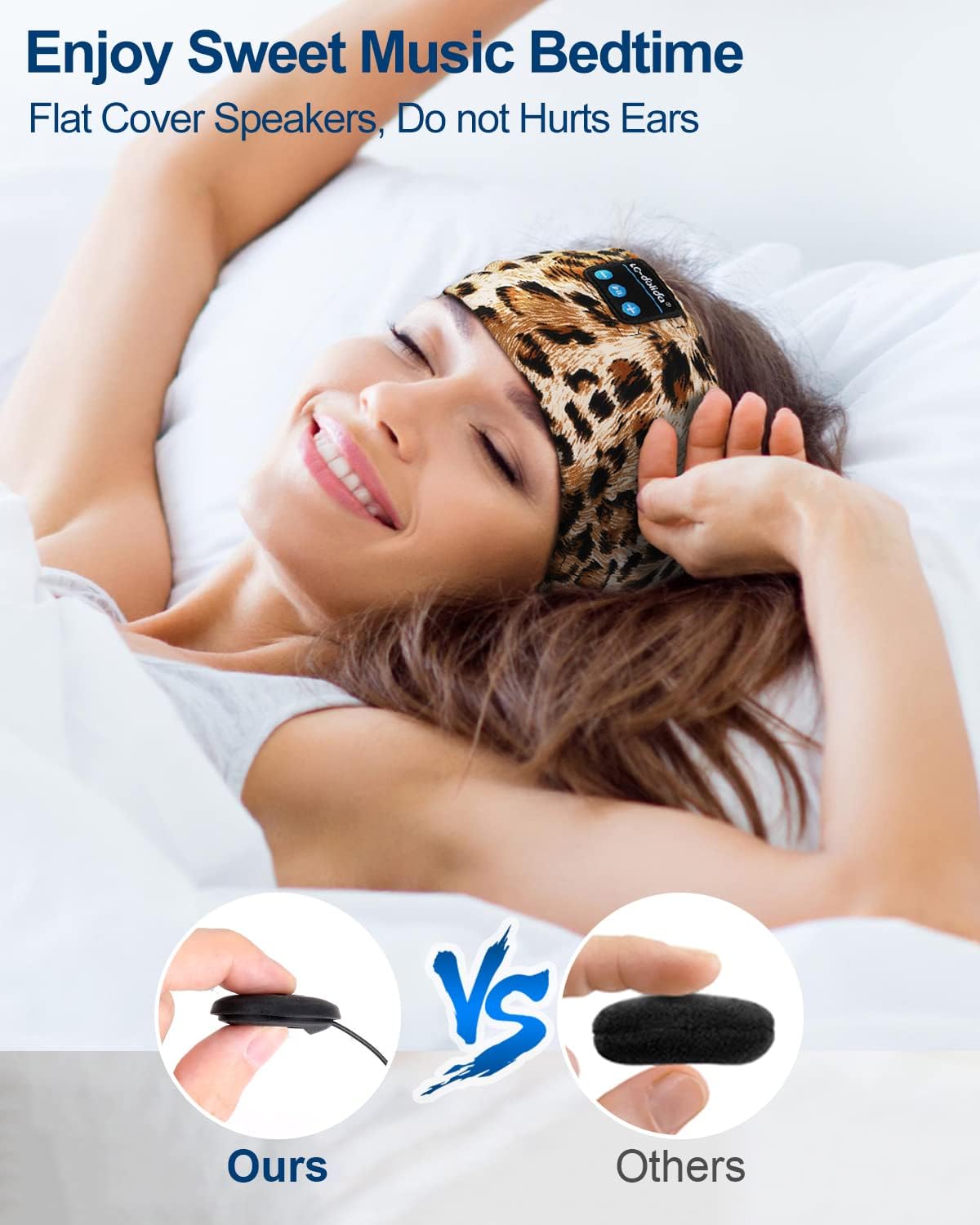 LC-dolida Sleep Headphones Bluetooth, Sleep Headphones Sleep with Thin HD Stereo Speakers Perfect for Side Sleepers, Sport, Yoga, Travel Best Gift Ideas Perfect for Sports