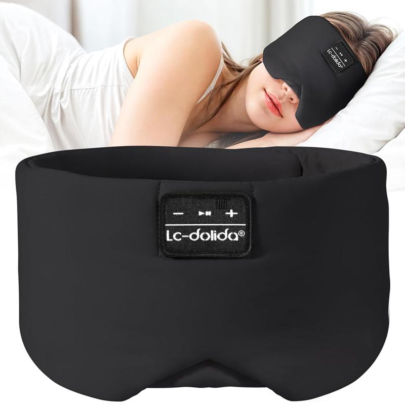 Upgraded Bluetooth 5.4 Sleep Mask with Ice Silk Fabric, Total Blackout Eye Mask for Men & Women, All-Night Comfort for Travel, Home