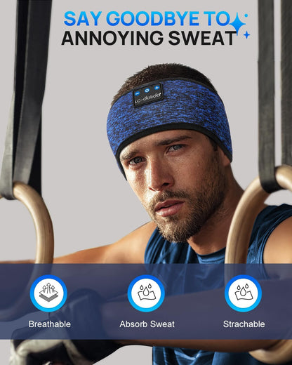 LC-dolida Sleep Headphones Bluetooth Headband, Wireless Earphones Built-in Speakers for Side Sleepers, Sleep Earbuds Gifts for Men, Women, Kids & Teens