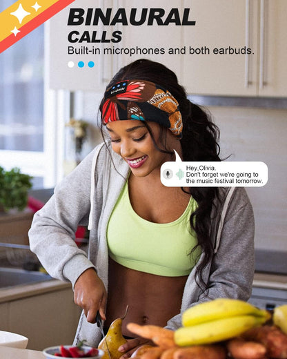 LC-dolida Sleep Headphones Headband Bluetooth 5.4, Sports Headband Earphones Wireless with Speaker Microphone USB C for Sleeping Gift Workout Jogging Yoga Insomnia Travel Meditation, Butterfly