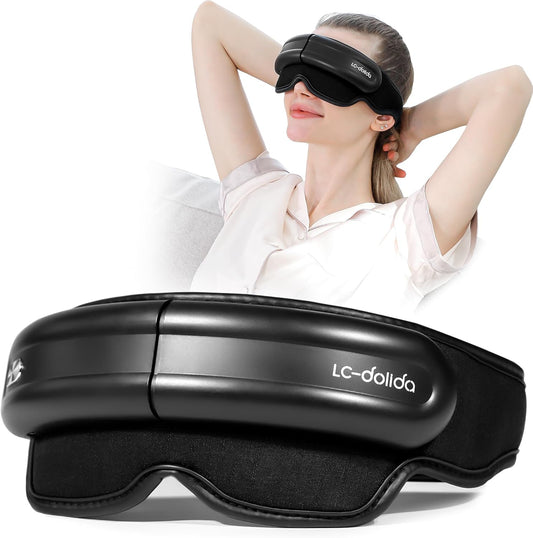 LC-dolida Eye Massager with Heat, Head Eye Massager with Air Compression, Relaxes Eye Muscles, Eye Fatigue and Dark Circles, Gifts for Men, Women, Mom and Dad