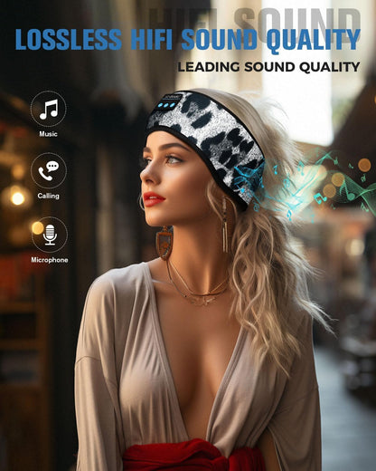 LC-dolida Sleep Headphones Bluetooth 5.4 Headband, Sports Wireless Earphones with Ultra-Thin HD Stereo Speaker Sweat Resistant Earbuds Sleeping Headphone for Workout Running Cool Gadgets Unique Gifts
