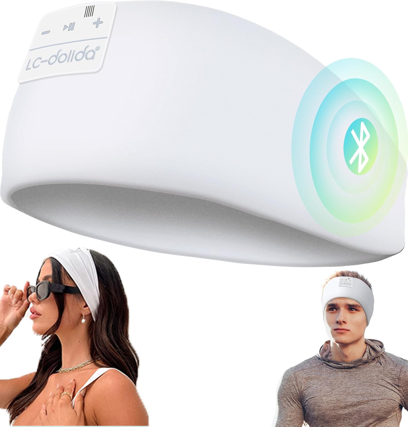 LC-dolida Sleep Headphones Headband Bluetooth 5.4, Sports Headband Earphones Wireless with Speaker Microphone USB C for Sleeping Gift Workout Jogging Yoga Insomnia Travel Meditation, Butterfly