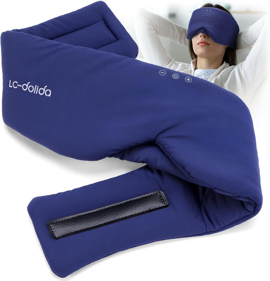 Luxury Bluetooth 5.4 Sleep Mask for Adults - Ice Fiber Cooling & HD Sound, 100% Light Blocking Adjustable Eye Cover for Travel & Side Sleepers - Soft Sleep Headphones with 10H Playtime