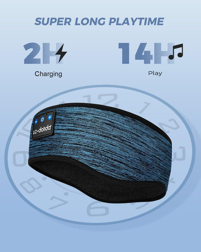 LC-dolida Boho Sleep Headphones Headband, Over Ear Bluetooth Headphones Wireless Womens Headbands, Wireless Earphones Sweat Resistant Band Music Sleeping Eye Mask Earbuds for Sports Unique Gifts