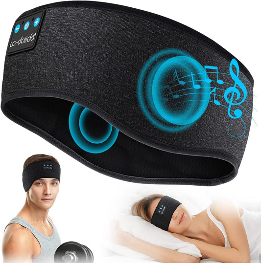 LC-dolida Sleep Headphones Bluetooth Music Band Headphones with Thin HD Stereo Speakers Perfect for Side Sleepers, Sport, Yoga, Travel