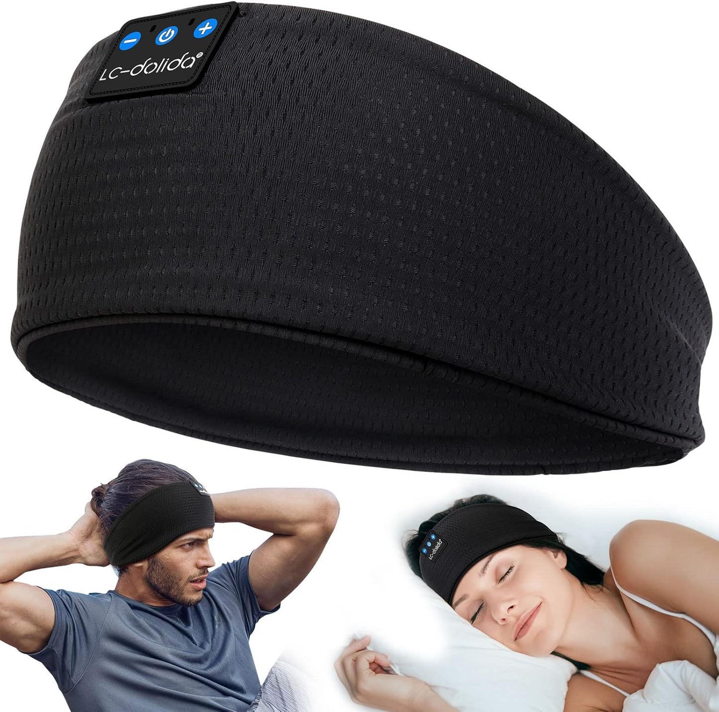 LC-dolida Sleep Headphones Headband Bluetooth 5.4, Sports Headband Earphones Wireless with Speaker Microphone USB C for Sleeping Gift Workout Jogging Yoga Insomnia Travel Meditation, Butterfly