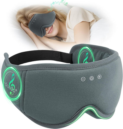 LC-dolida Bamboo Cotton Sleep Mask,5.4 Bluetooth Eye Mask,Sleep Headphones,Ideal for Travel,Night Work,Napping,Side Sleeping and Office Use for Both Men and Women(Blue)