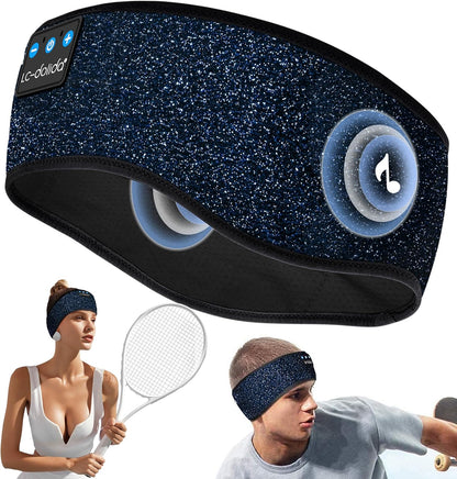 LC-dolida Sleep Headphones Bluetooth Headband Music Wireless Headband Headphones with Thin HD Stereo Speakers Perfect for Side Sleepers, Sport, Yoga, Travel