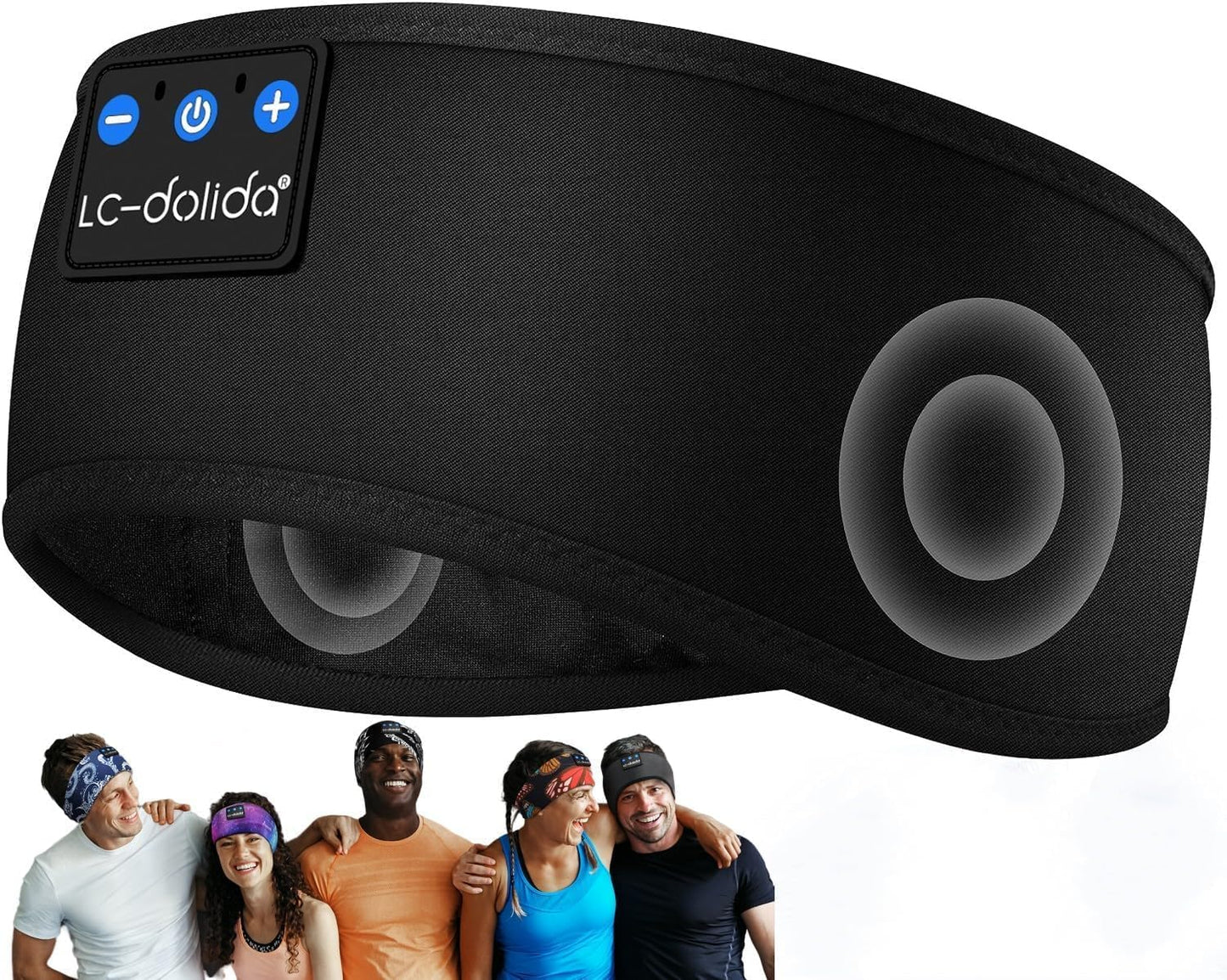 LC-dolida Headband Headphones Bluetooth Headband, Sleep Headphones Wireless Bluetooth with Ultra-Thin HD Stereo Speaker, Sleep Headband Earphones for Workout Yoga Insomnia Meditation Gifts
