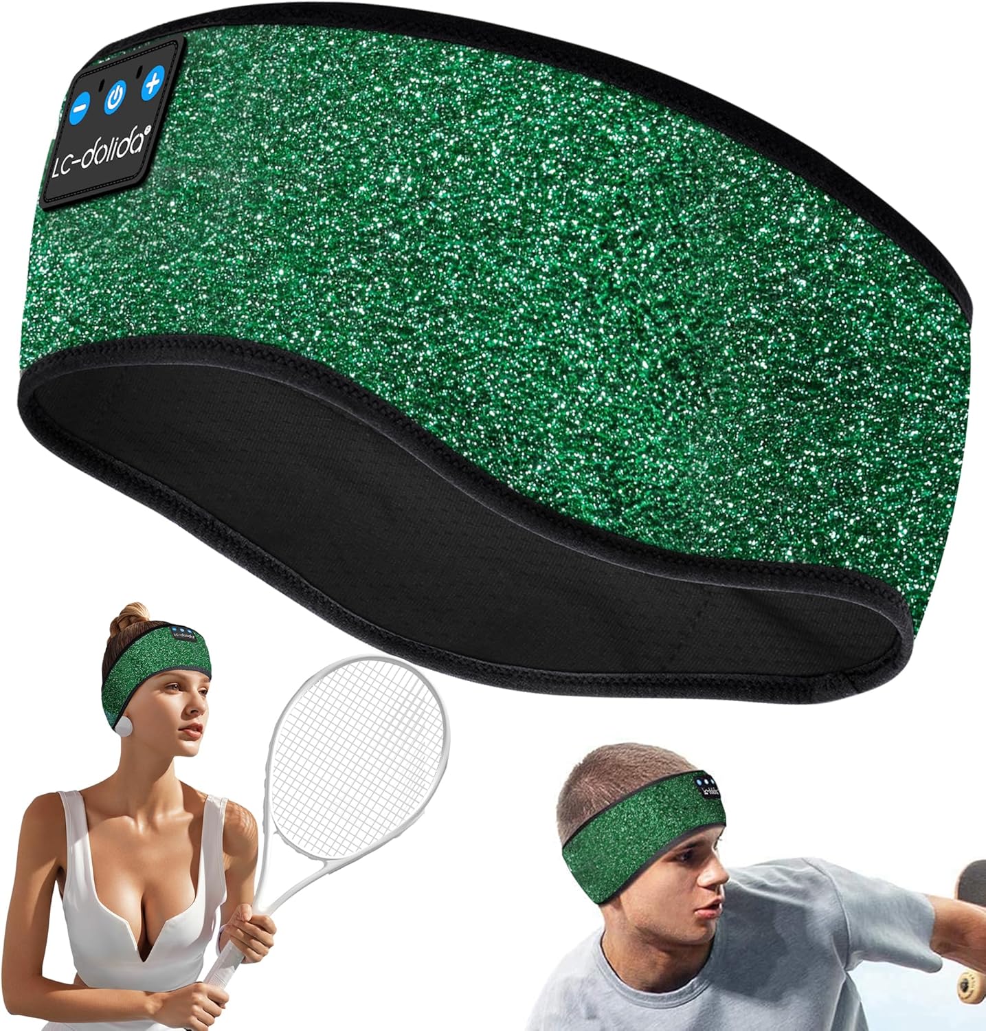 LC-dolida Sleep Headphones Bluetooth Headband Music Wireless Headband Headphones with Thin HD Stereo Speakers Perfect for Side Sleepers, Sport, Yoga, Travel
