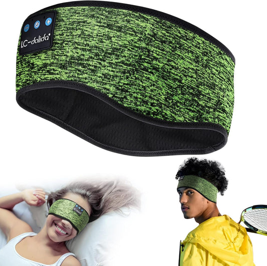 LC-dolida Sleep Headphones Bluetooth Headband Sleeping Wireless Headband Headphones with Thin HD Stereo Speakers Perfect for Side Sleepers, Sport, Yoga, Travel