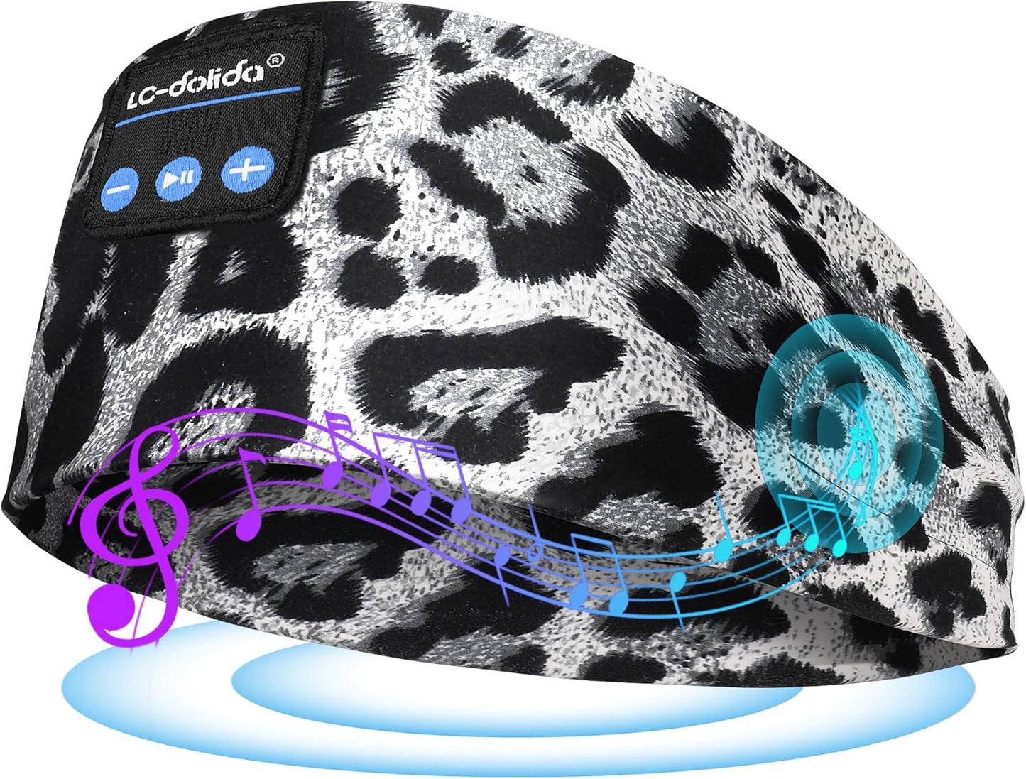 LC-dolida Sleep Headphones Bluetooth Headband Music Wireless Headband Headphones with Thin HD Stereo Speakers Perfect for Side Sleepers, Sport, Yoga, Travel