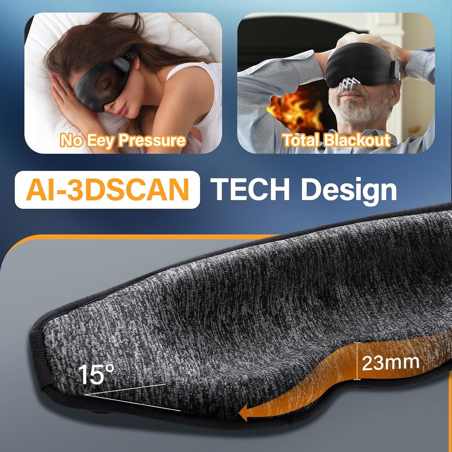 Heated Eye Mask Cordless for Dry Eyes, FSA/HSA Eligible 3D Sleep Mask No Pressure, Warm Compress with Temperature, Timer Control for Sleeping Stye Eye Relax Meditation Travel Women Men