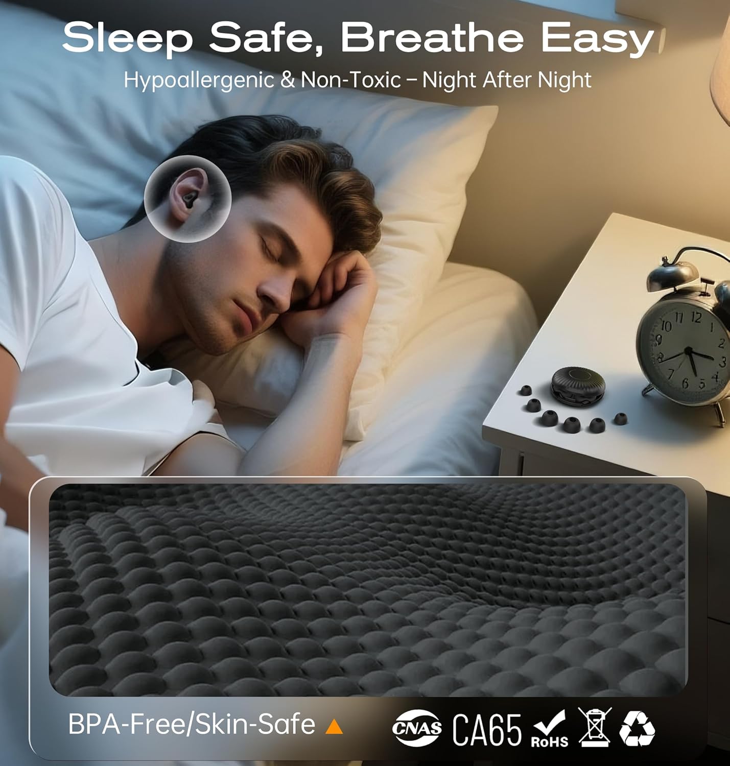 Ear Plugs for Sleeping Noise Cancelling, Soft Silicone Earplugs for Sleep, 45dB Reusable Noise Reduction Ear Plugs with 8 Ear Tips, Hearing Protection for Concerts and Travel