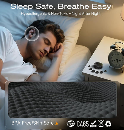 Ear Plugs for Sleeping Noise Cancelling, Soft Silicone Earplugs for Sleep, 45dB Reusable Noise Reduction Ear Plugs with 8 Ear Tips, Hearing Protection for Concerts and Travel