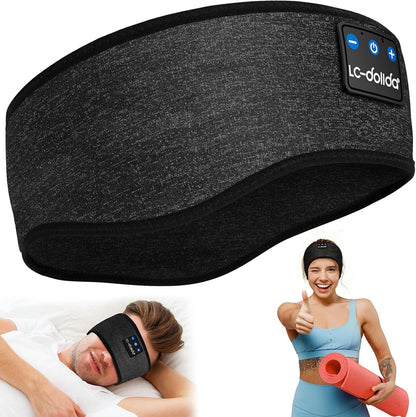 LC-dolida Sleep Headphones Bluetooth Headband Sleeping Wireless Headband Headphones with Thin HD Stereo Speakers Perfect for Side Sleepers, Sport, Yoga, Travel